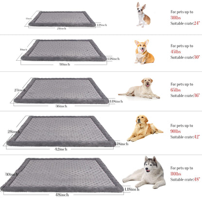 Dog Crate Pad Memory Foam Dog Bed Mat for Small Dog Cat Washable Crate