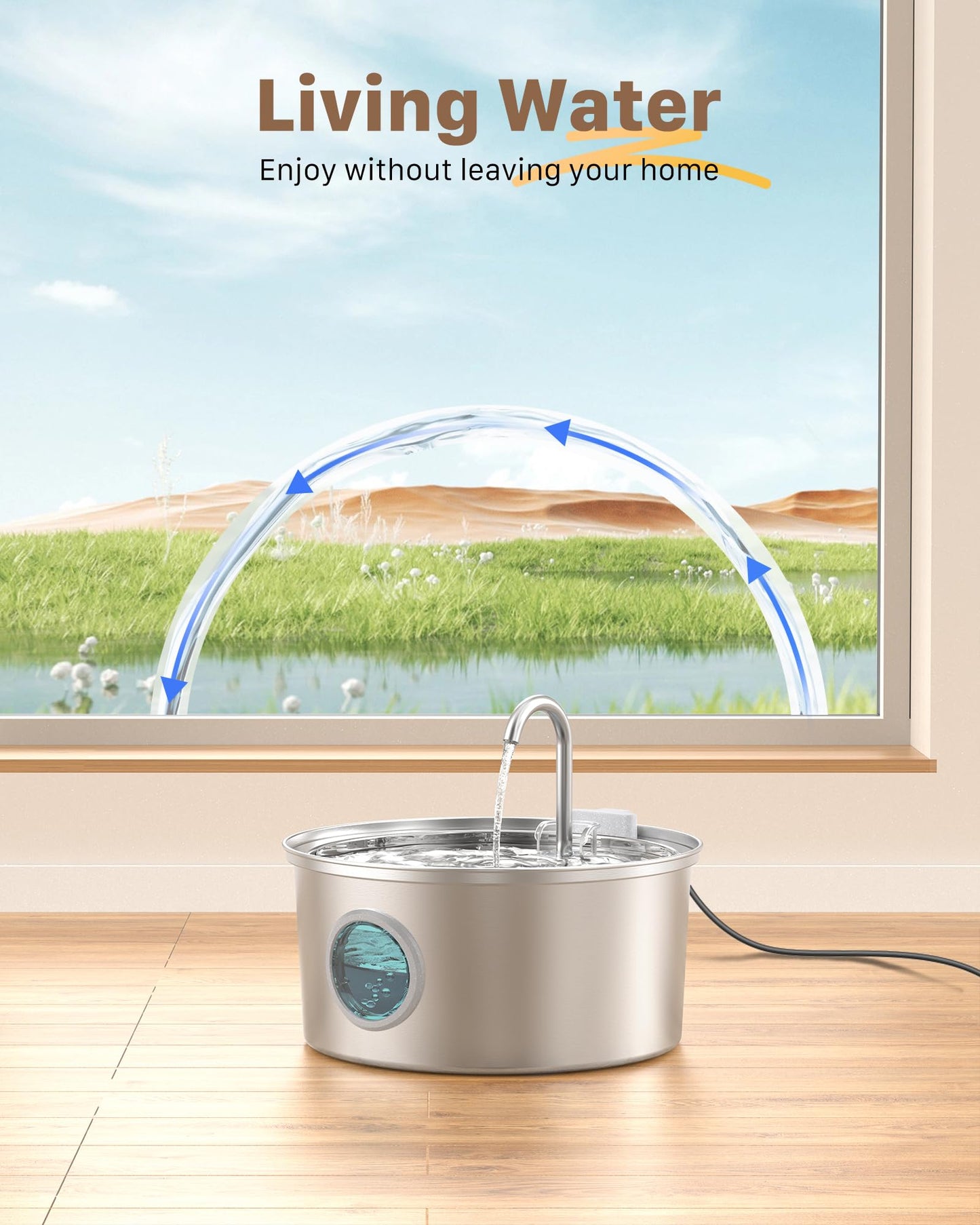 Pet Water Fountain Stainless Steel: Cat Water Fountains Bowl