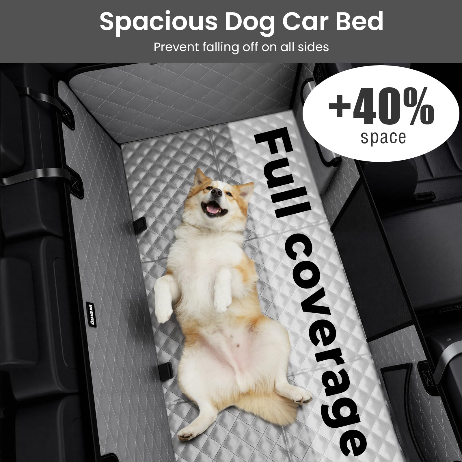 Back Seat Extender for Dogs 57 * Upgraded Sofa Leather Dog Car Seat