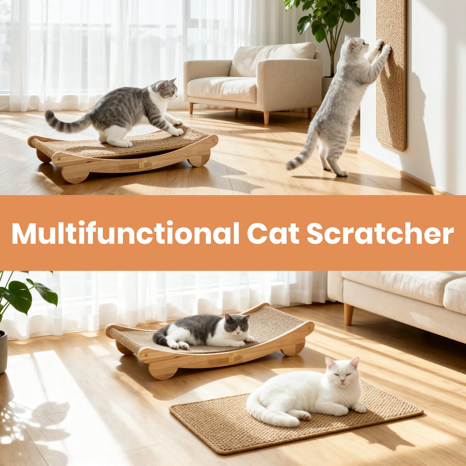 Ordora Cat Scratcher Mat Set: 31.5" Extra Large Cat Scratch Mat
