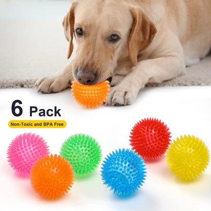 VITEVER 3.5” Squeaky Dog Toy Balls (6 Colors) Puppy Chew Toys