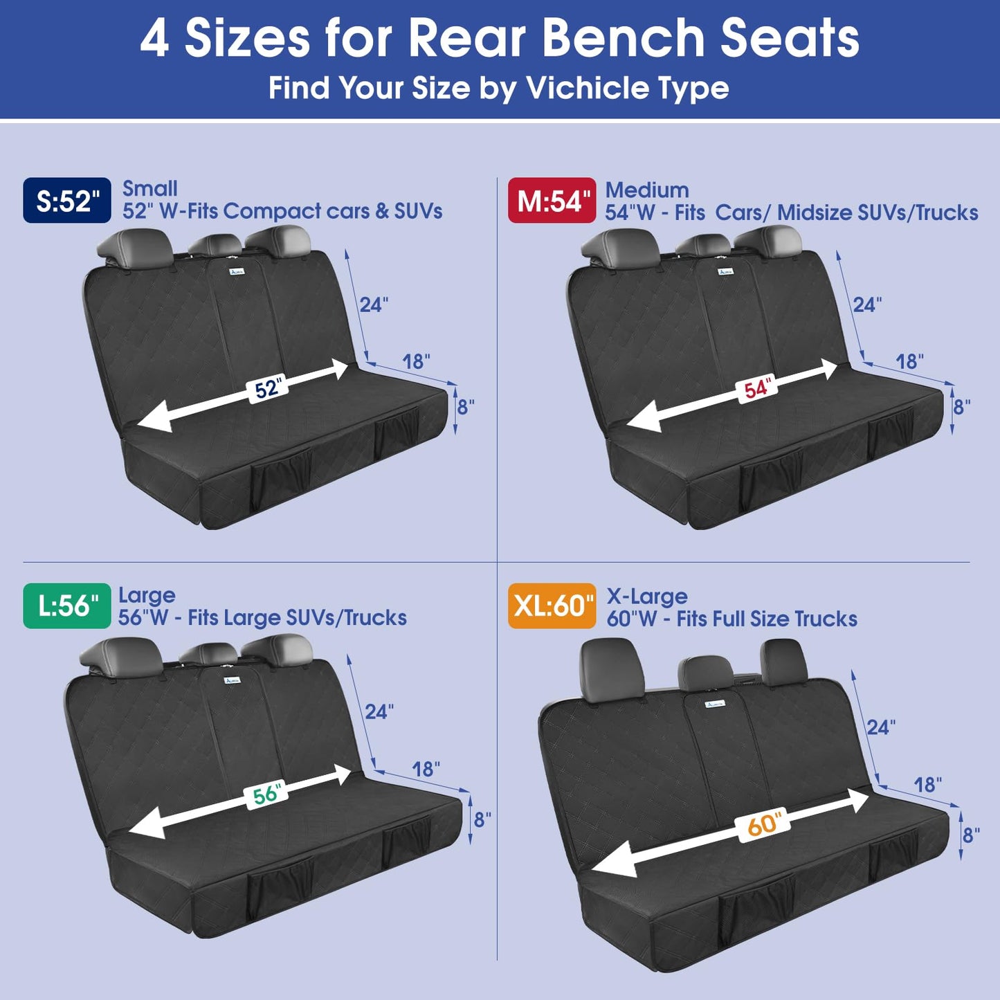 ALLANSING Upgraded 900D Heavy Duty Dog Back Bench Seat Cover, Car Seat
