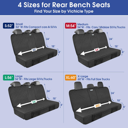 ALLANSING Upgraded 900D Heavy Duty Dog Back Bench Seat Cover, Car Seat