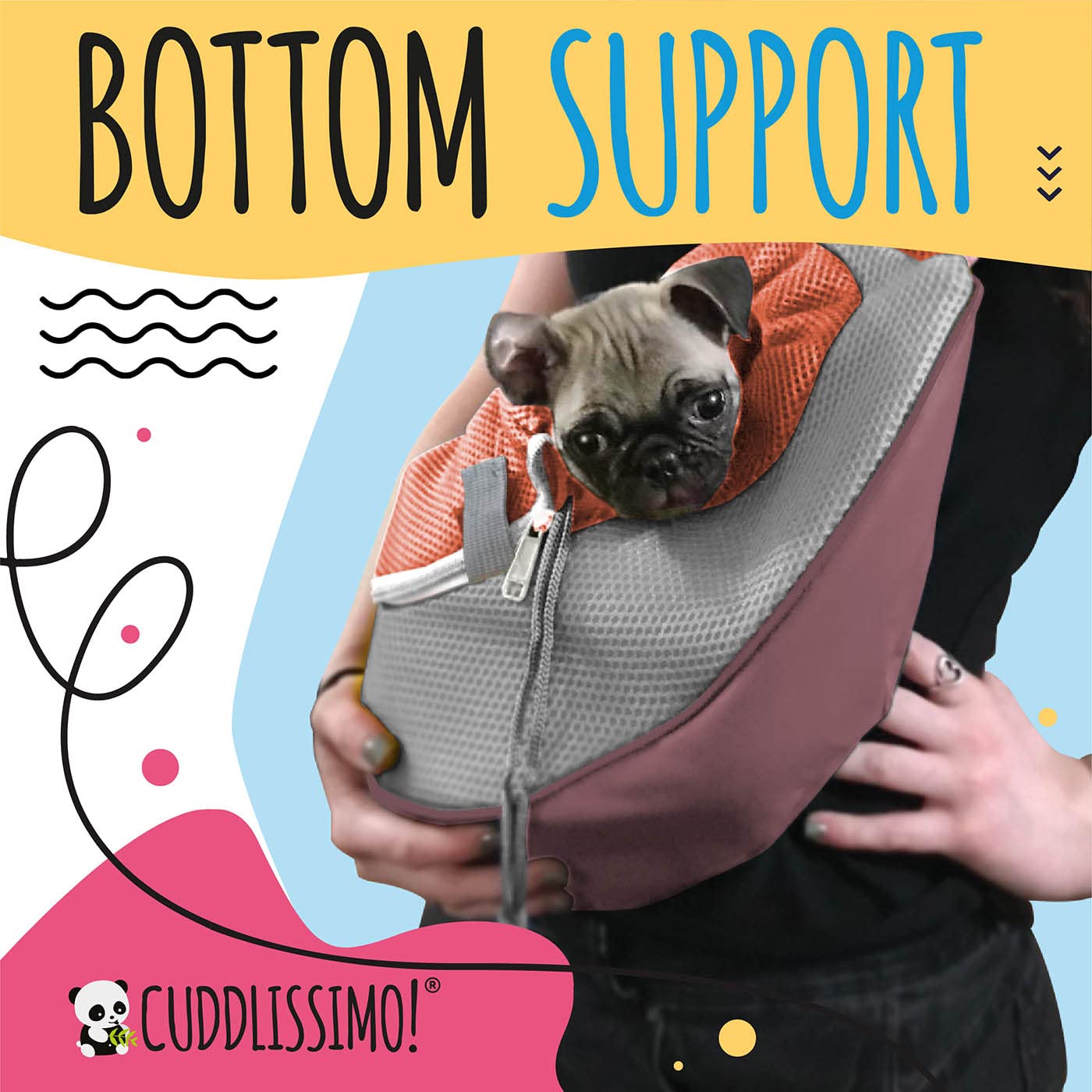 Cuddlissimo! Pet Sling Carrier Small Dog Puppy Cat Carrying Bag Bag