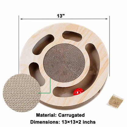 MIAOXSEN Cat Toy with Sturdy Scratching Pads and 2 Jingly Balls