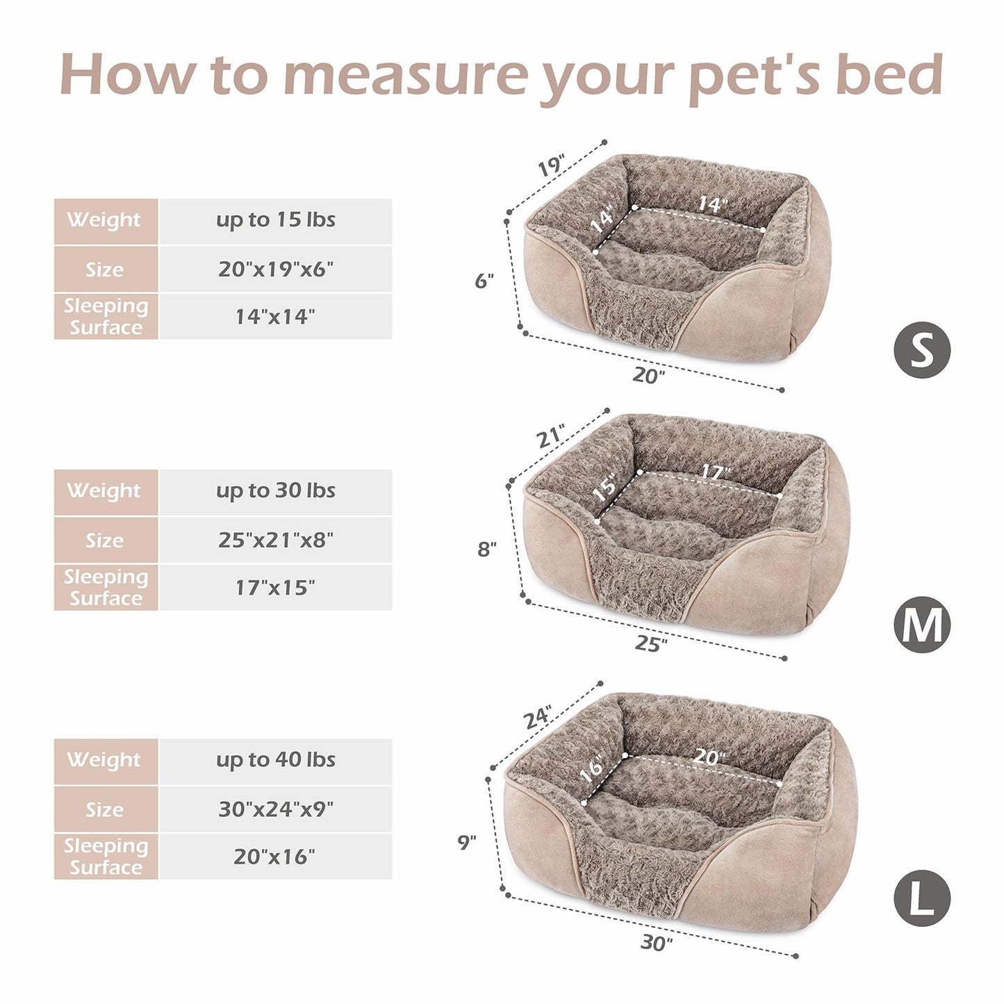INVENHO Small Dog Bed for Medium to Large Dogs Rectangle, Bed