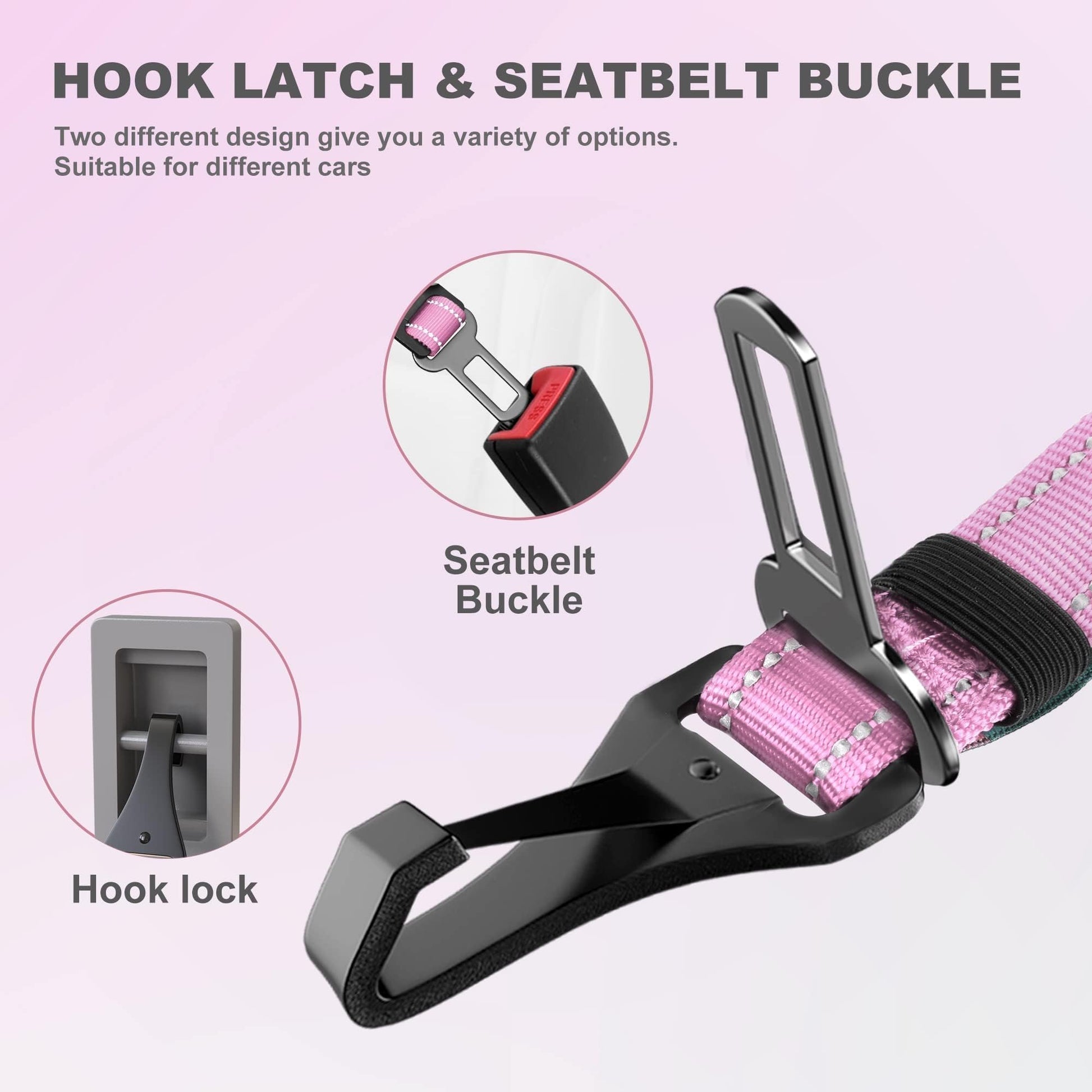 IOKHEIRA Dog Seat Belt 3-in-1 Car Harness for Pets Adjustable Seat