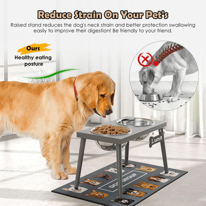 ADENGL Raised Dog Bowl Stand for Large Dogs, 10” Tall Elevated Feeder