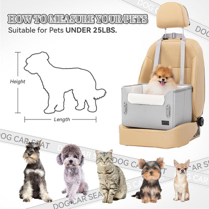 PETSFIT Dog Booster Car Seat, Waterproof PU Leather Dog Car Seats Seat