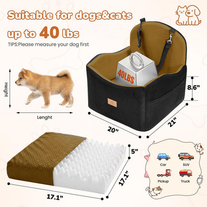 Dog Car Seat for Medium/Small Dogs, Dog Booster Car Seat, Pet Seat