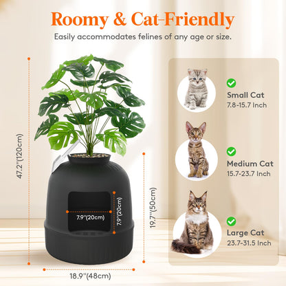 Lifewit Cat Litter Box, Hidden Enclosure Litter Tray with Odor Tray