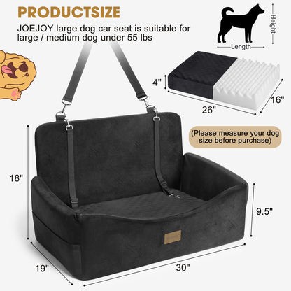 JOEJOY Dog Car Seat for Large Medium Sized Dogs Under Dog Booster Seat