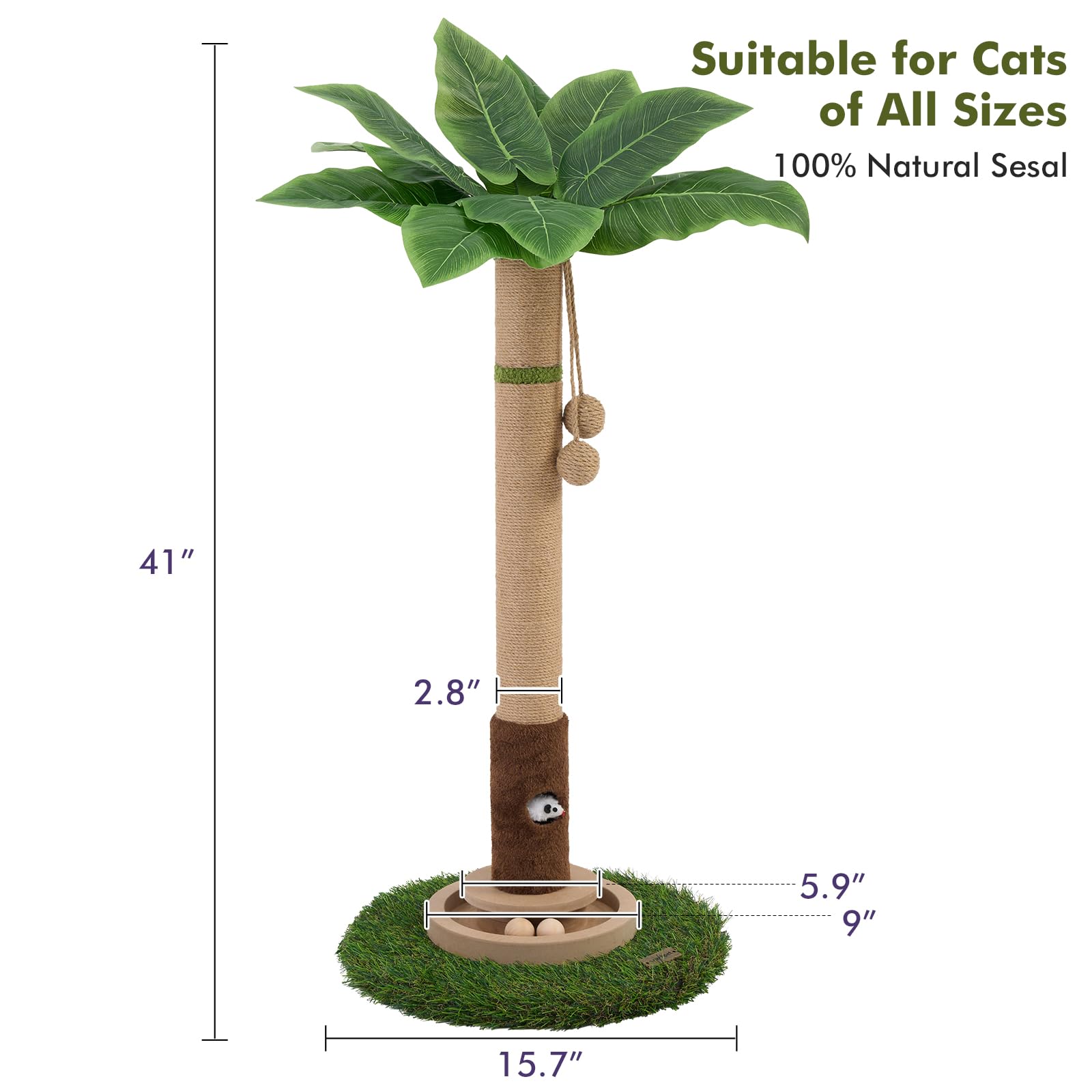Woochpet Cat Scratching Post 35'' Tall Cat Scratcher Tree Tower