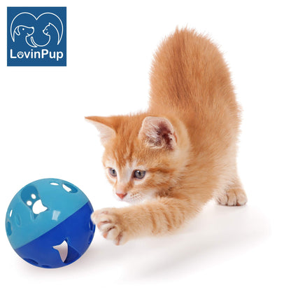 LOVINPUP Large Cat Ball Toy with Bell Interactive Rolling Design Ball