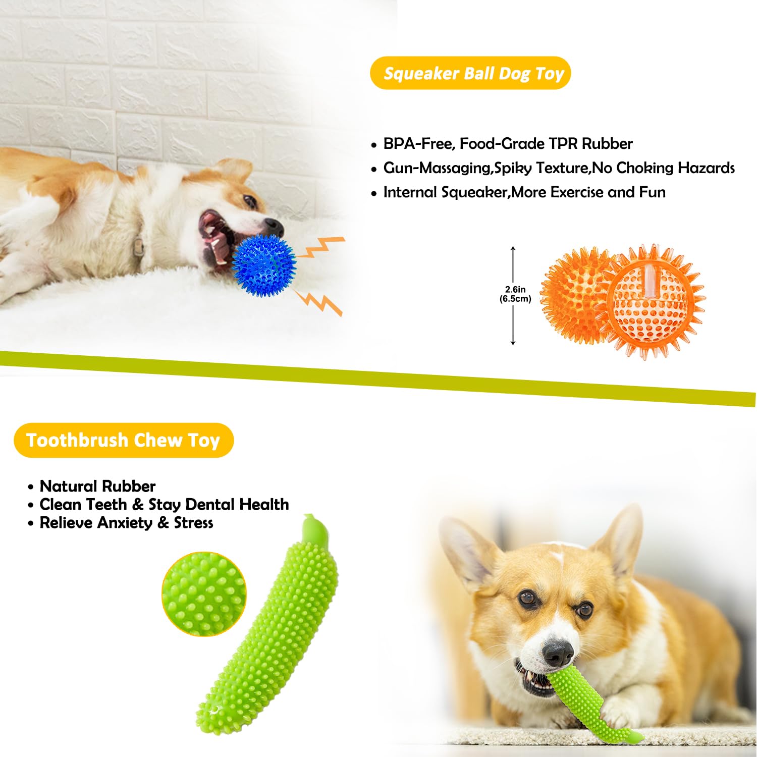Aipper Dog Toys 25 Pack for Fun and Teeth Cleaning, Puppy Chew Toys