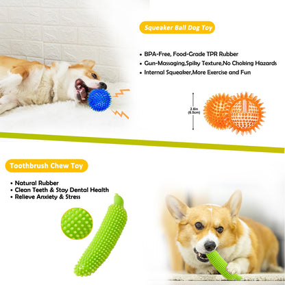 Aipper Dog Toys 25 Pack for Fun and Teeth Cleaning, Puppy Chew Toys