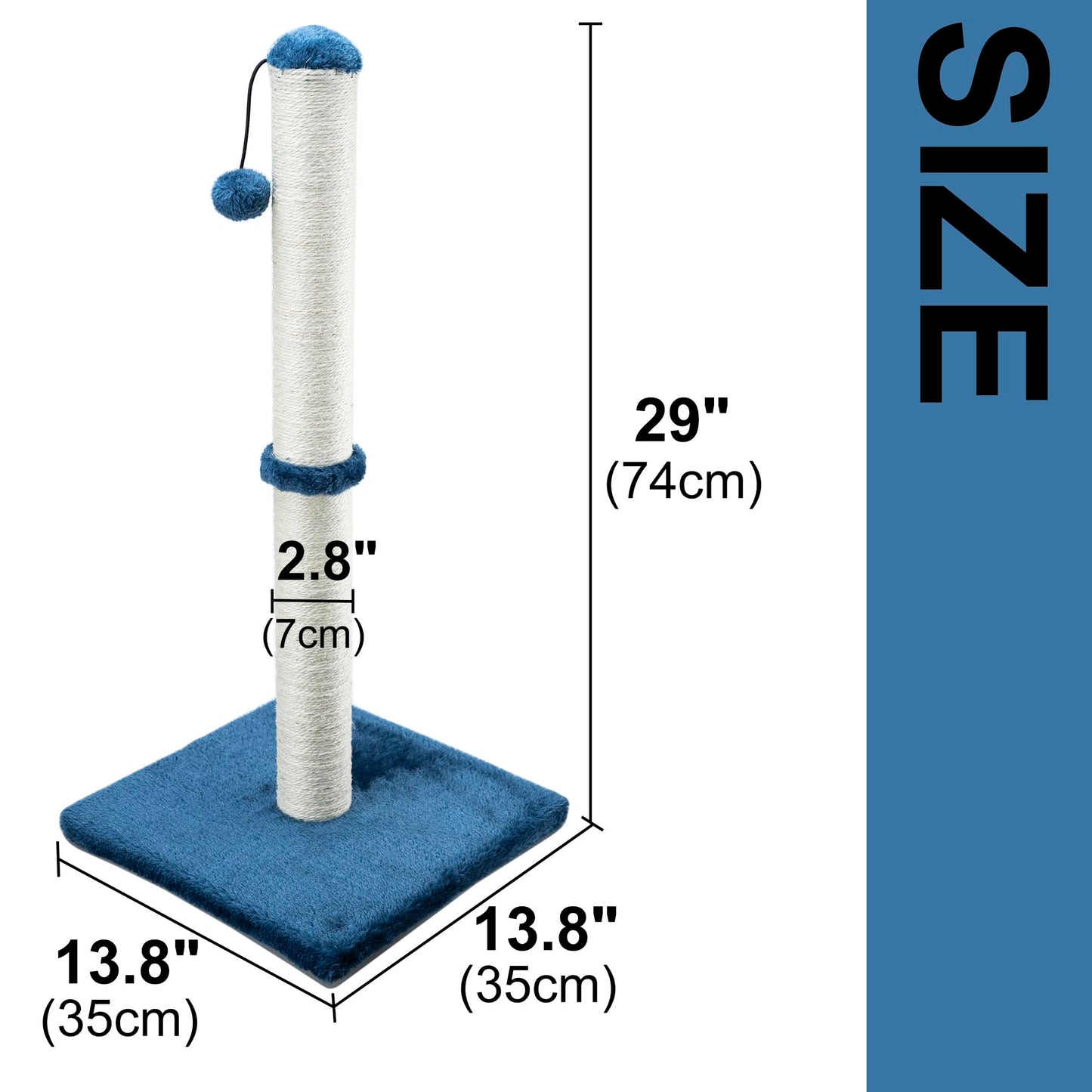 Dimaka 29" Tall Cat Scratching Post, Claw Scratcher with Scratcher