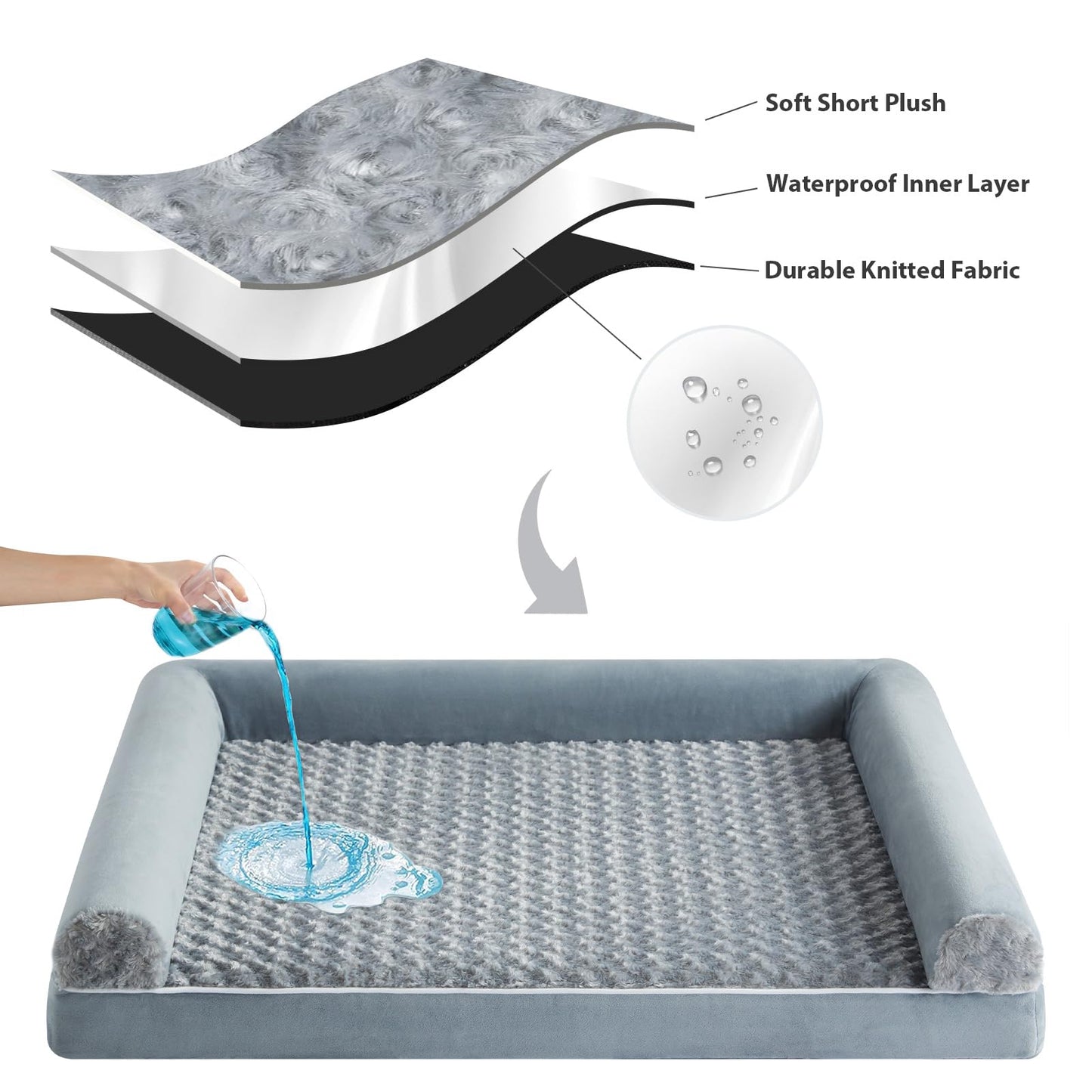 BFPETHOME Dog Beds for Large Dogs, Orthopedic Dog Bed