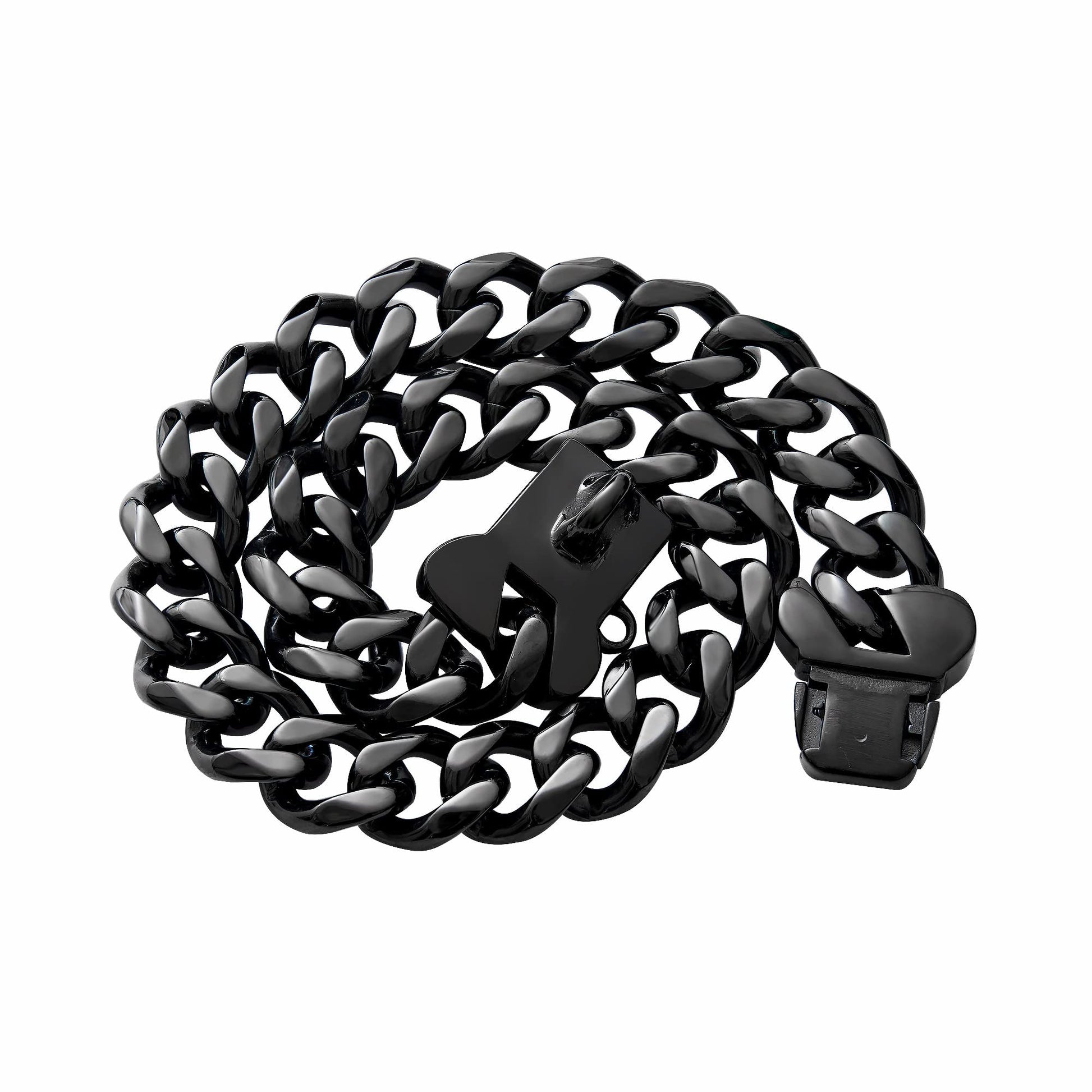 Cuban Link Heavy Duty Dog Collar, Wide Stainless Steel Luxury Collar