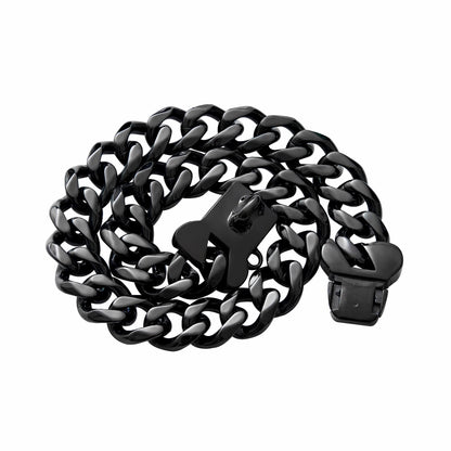 Cuban Link Heavy Duty Dog Collar, Wide Stainless Steel Luxury Collar