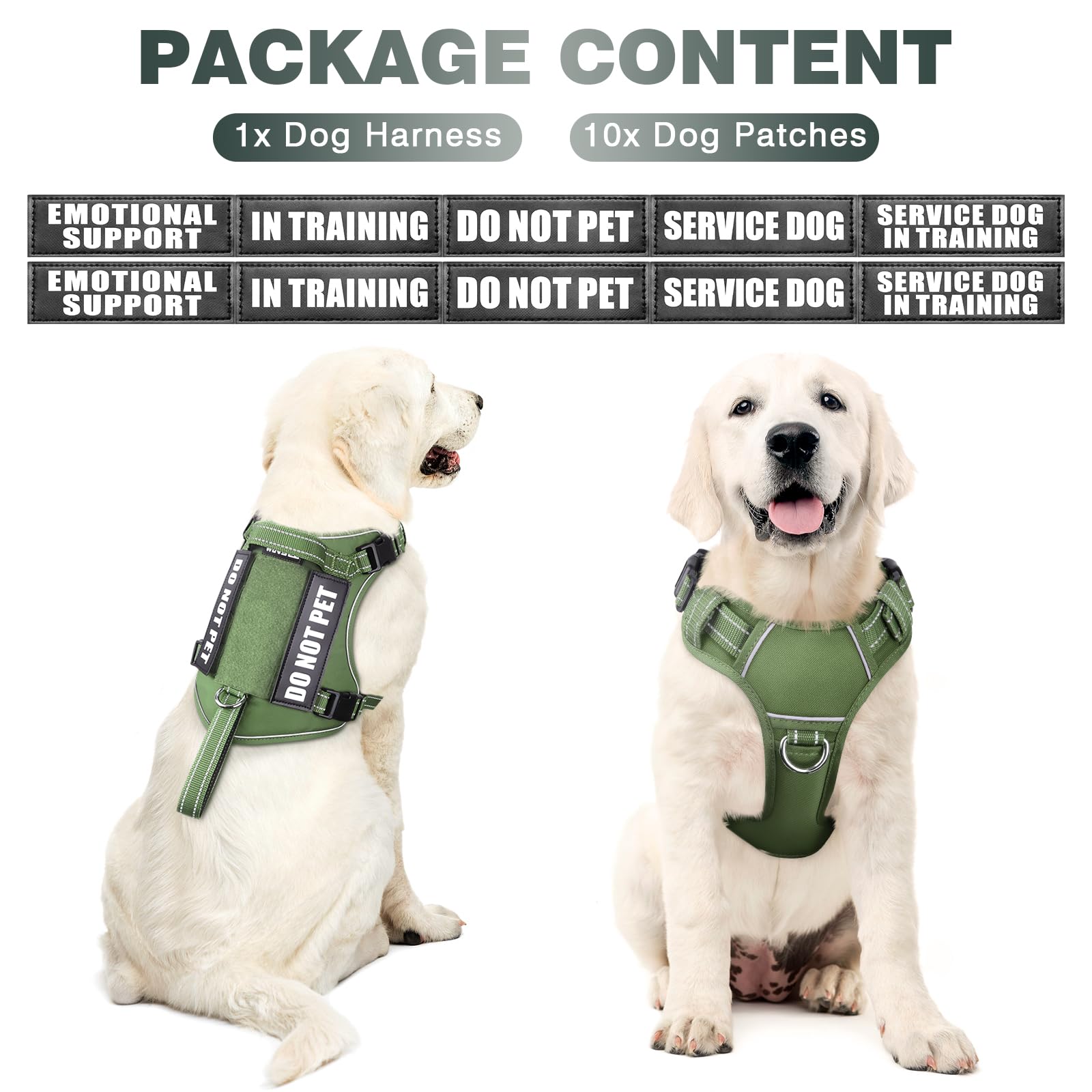WINSEE Tactical Dog Harness, No Pull Dog Harness