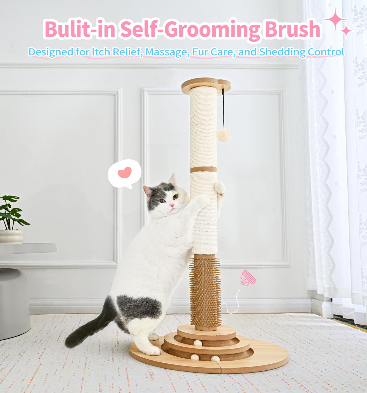 Made4Pets Cat Scratching Post Sisal Cat Scratcher Kitten Toys Tower
