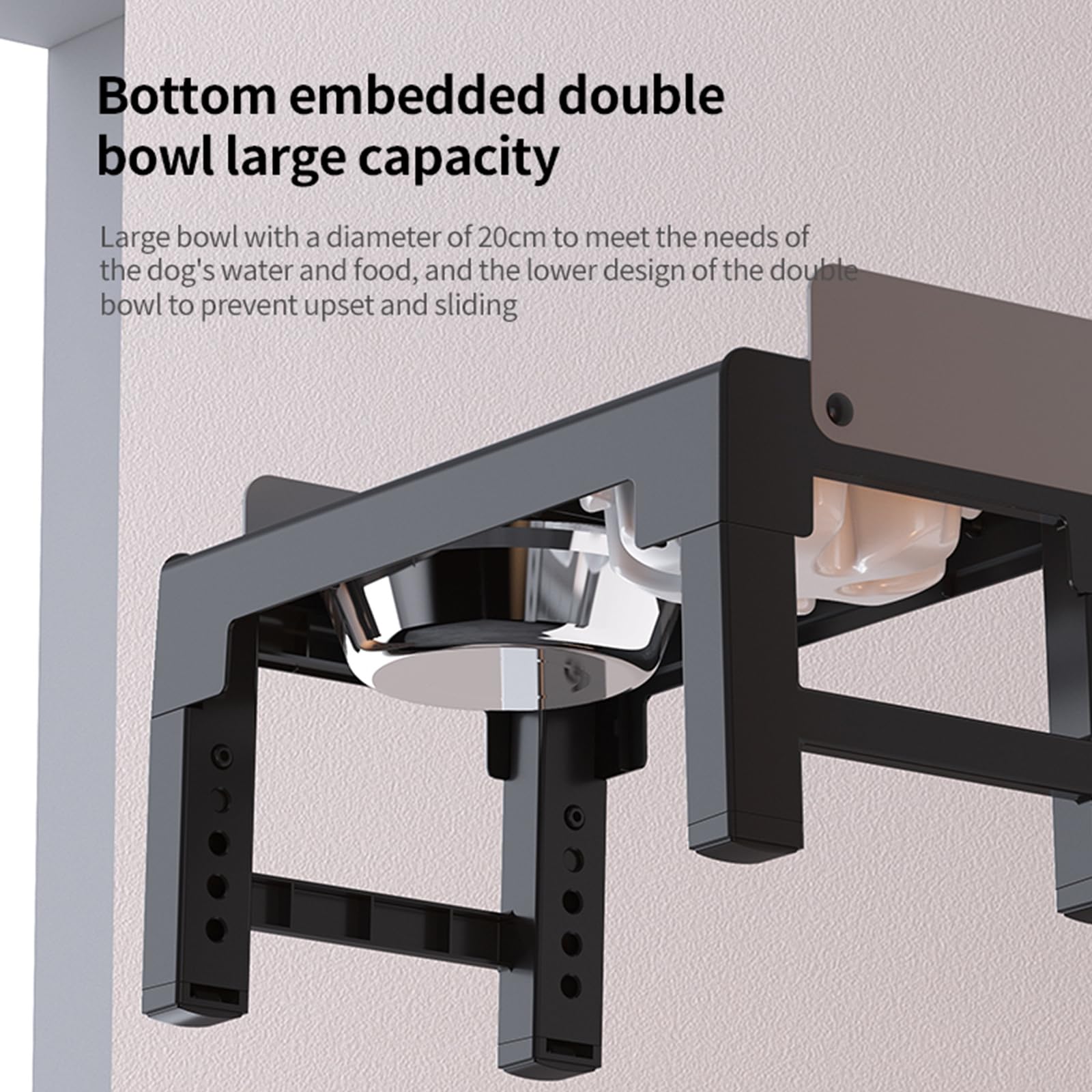 PAKEWAY Elevated Dog Bowls, Spill Proof, Tiltable Dog Feeder with Bowl