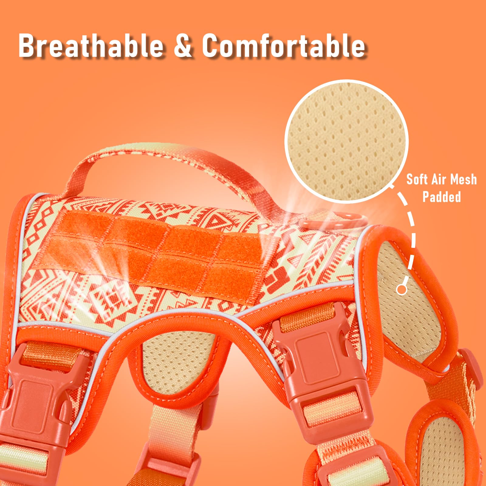AUNZO Tactical Dog Vest Harness No Pull Easy Walker Pet Harness