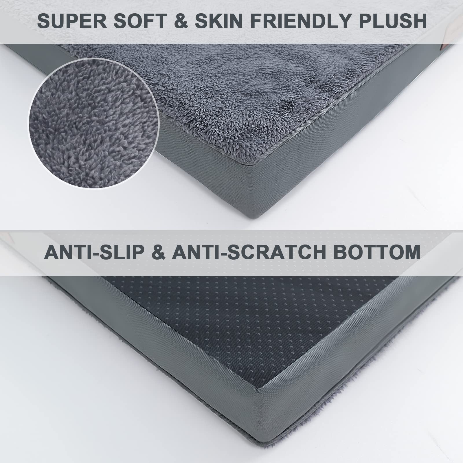 MIHIKK Waterproof Extra Large Dog Bed Orthopedic Dog Beds for Crate