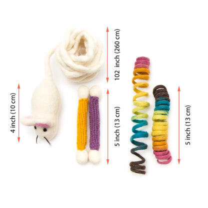 Glaciart One Indoor Catnip Cat Toy Pack 5pc, Kitty Toys Include Catnip