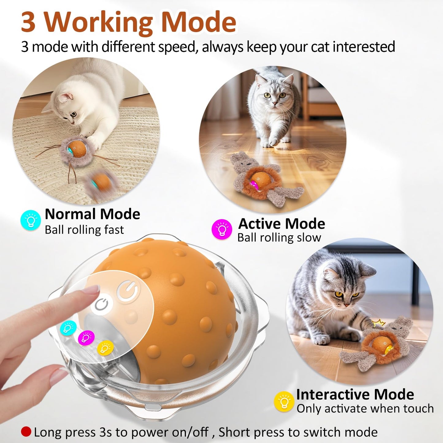Sofolor Interactive Cat Toys for Indoor Cats, Electric Cat Mouse Toy