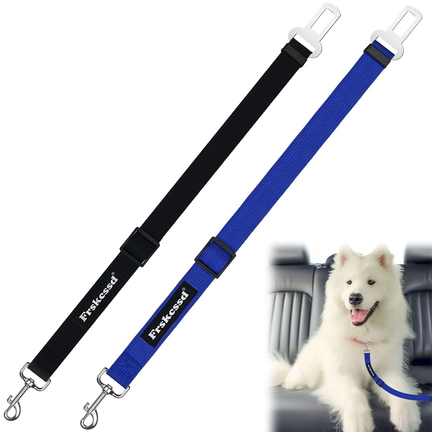 2 PCS Dog Seat Belt for Car Frskcssd Adjustable Dog Car Harness Seat