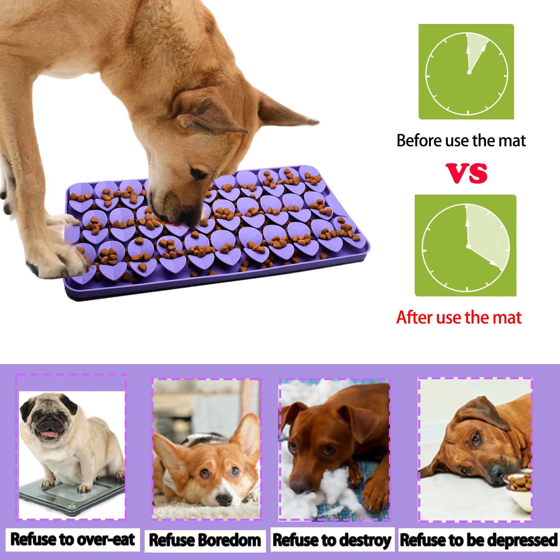 Femont Snuffle Mat for Medium Dogs,Silicone Slow Feeder Lick Mat