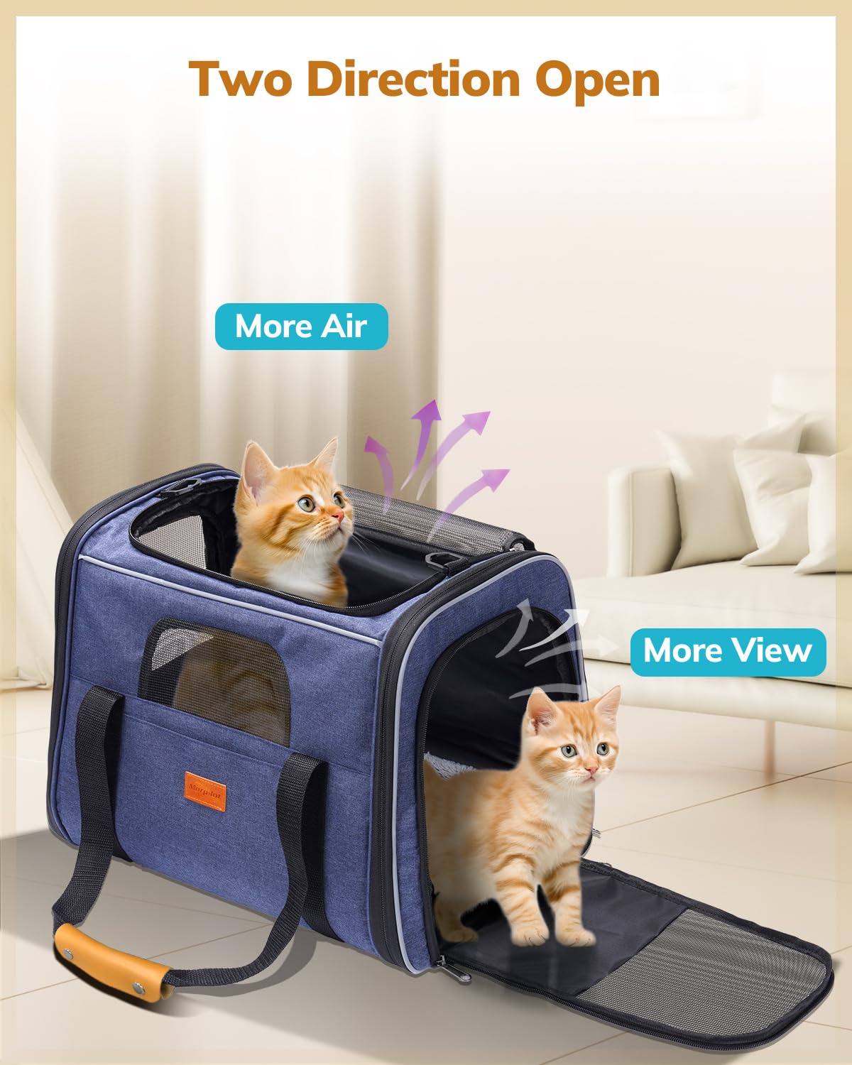 Morpilot Cat Carrier Soft Sided Cat Carrier Large for Big Carrier