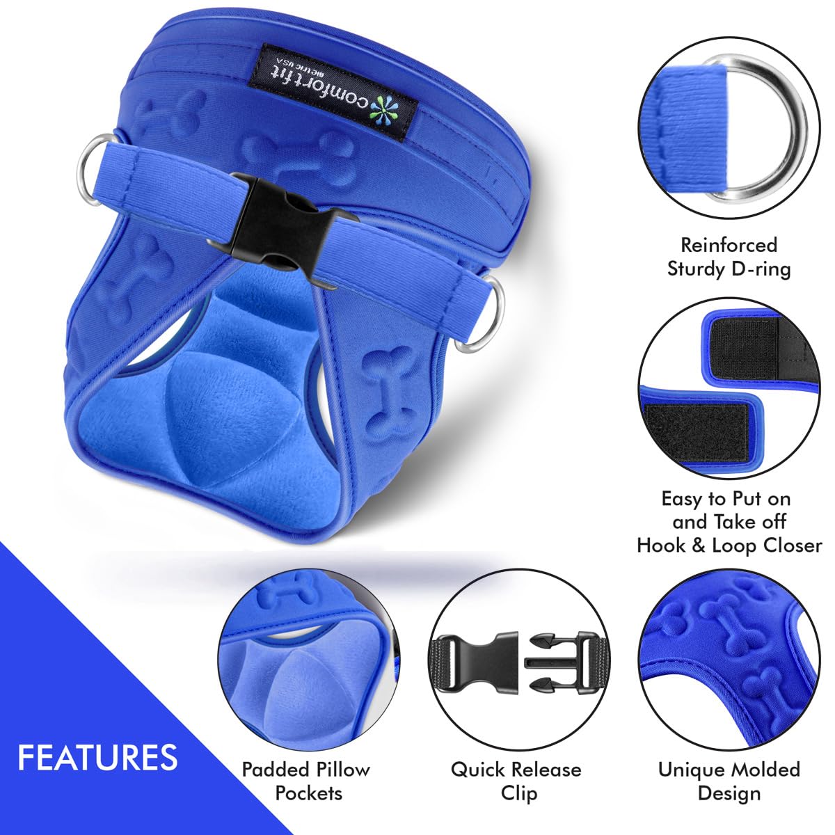 Comfort Fit Dog Harness Small Medium Sized Dogs No Pull Step Harness