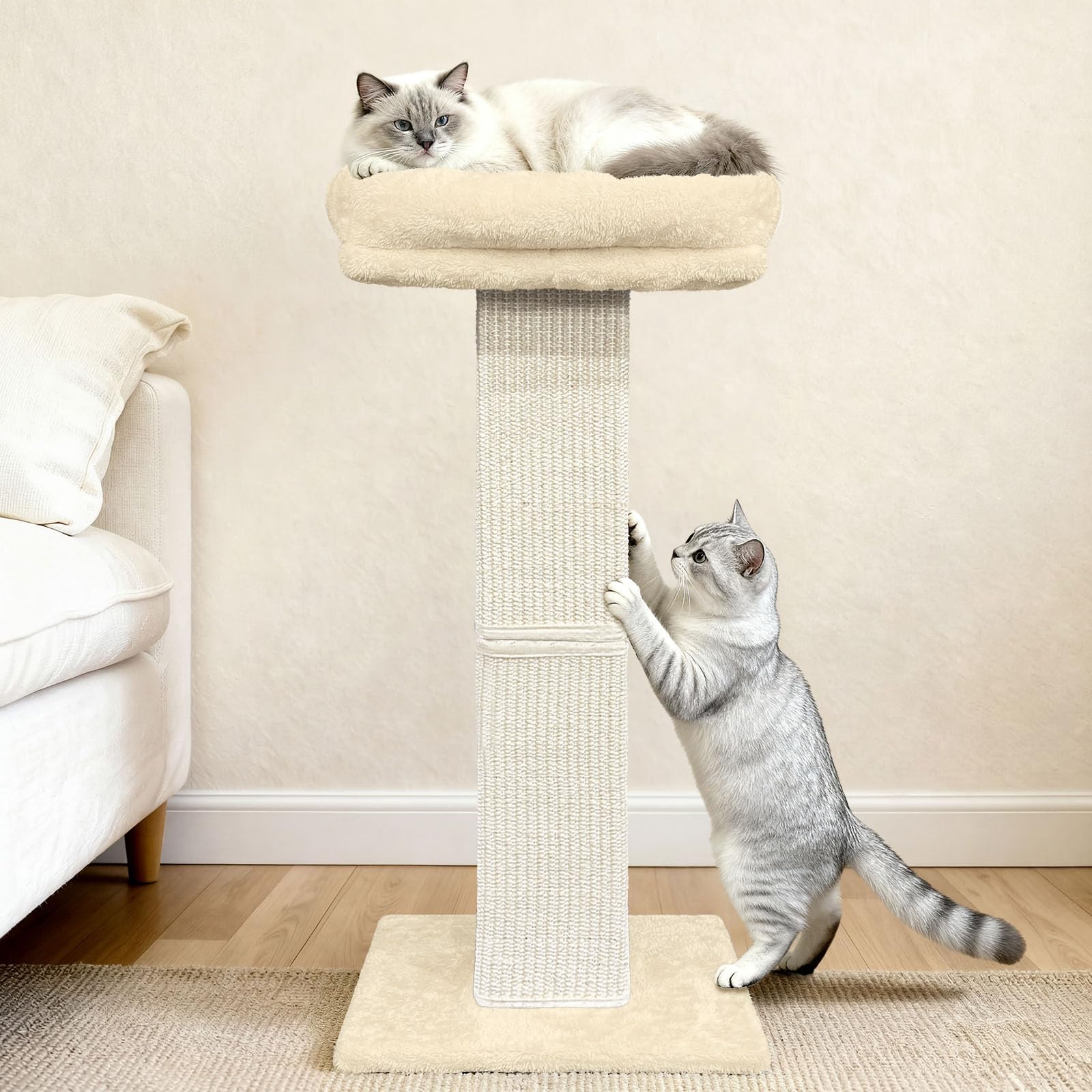 AGYM Cat Scratching Post, 32”Cat Scratcher with Large Plush Posts