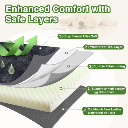 Vonabem Waterproof Small Dog Bed Crate Pad, Outdoor Washable Crate
