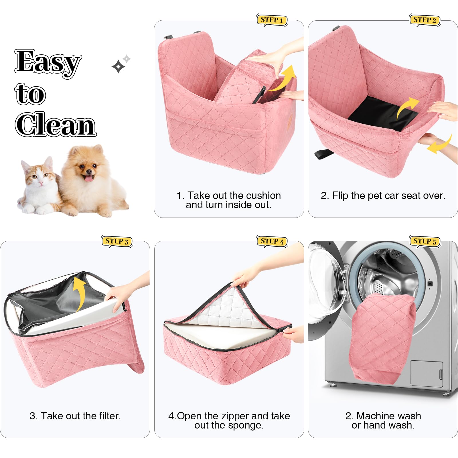 INDYBUD Dog Booster Car Seat for Dogs up to Safety Pet Car Seats Seat