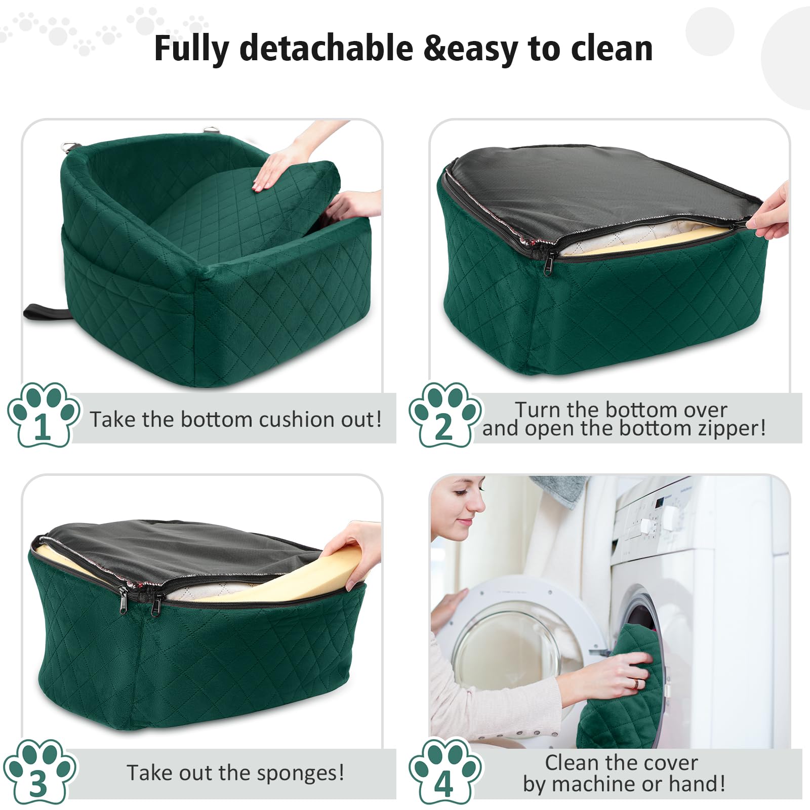 NEEZUKAR Dog Car Seat for Small Medium Dogs,Detachable Washable Seat