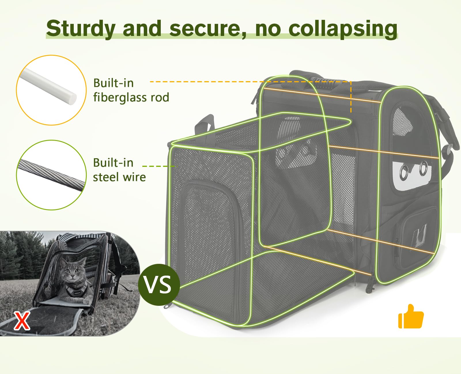 Pecute Pet Carrier Backpack, Dog Carrier Backpack, Expandable Bag