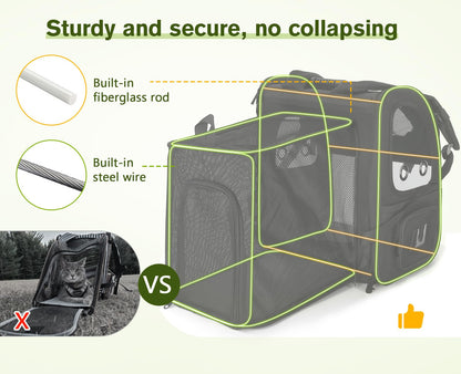 Pecute Pet Carrier Backpack, Dog Carrier Backpack, Expandable Bag