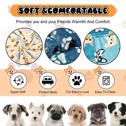 Rezutan Dog Blanket for Medium Dogs, 1 Pack 3 Soft Cat Puppy Crate