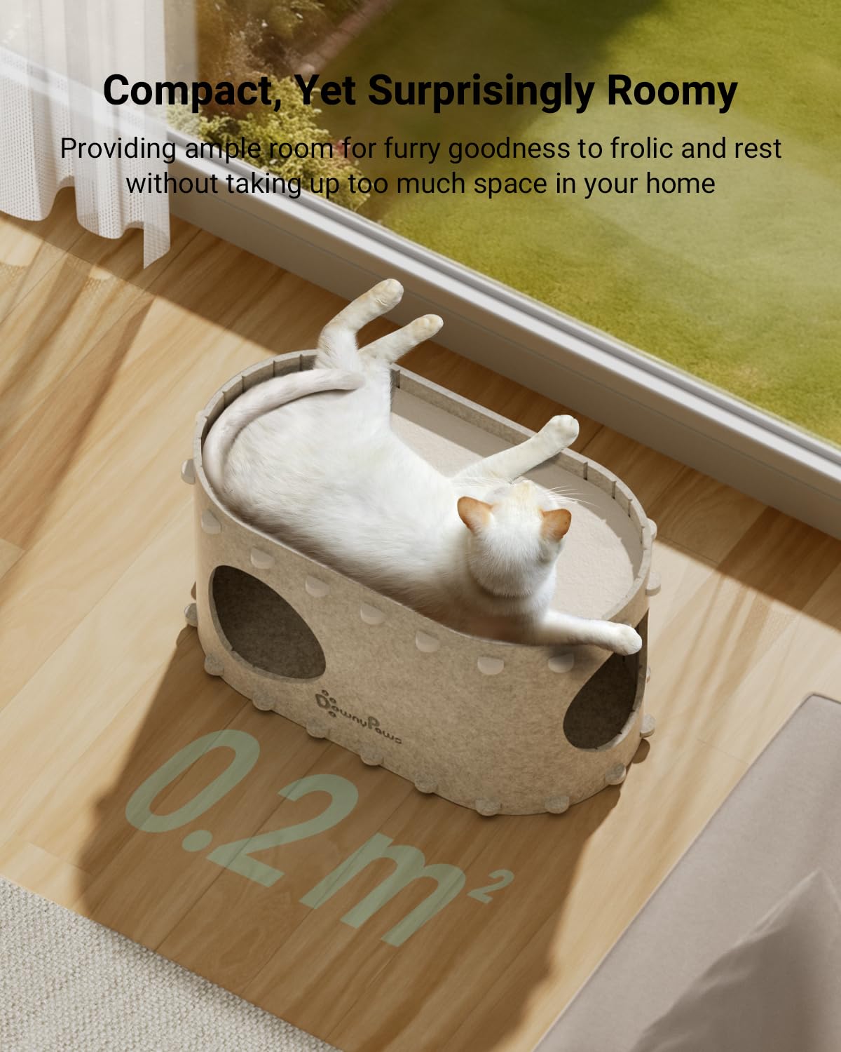 DownyPaws Cat House for Indoor Cats, Cat Bed Cave for Multiple Bed