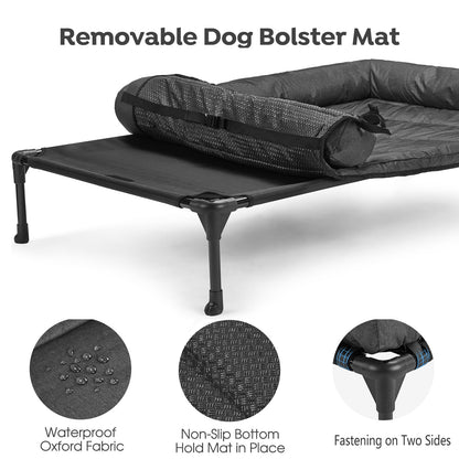 Veehoo Cooling Elevated Dog Bed Add Removable Waterproof Bolster Bed