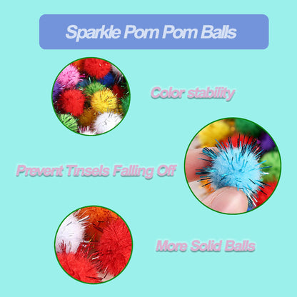 POSAPET Cat Toys Assortment Interactive Kitten Toy Bundle with Balls