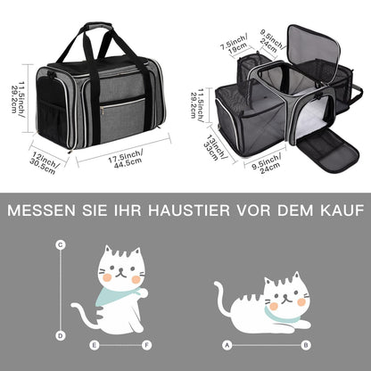 BAGLHER Cat Carrier Bag,Airline Approved Pet Carrier Soft Side Carrier