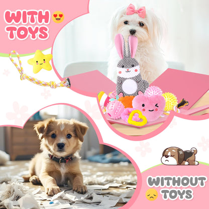 Zeaxuie 23 Pack Puppy Toys for Teething, Small Dog Toys with Cute Chew