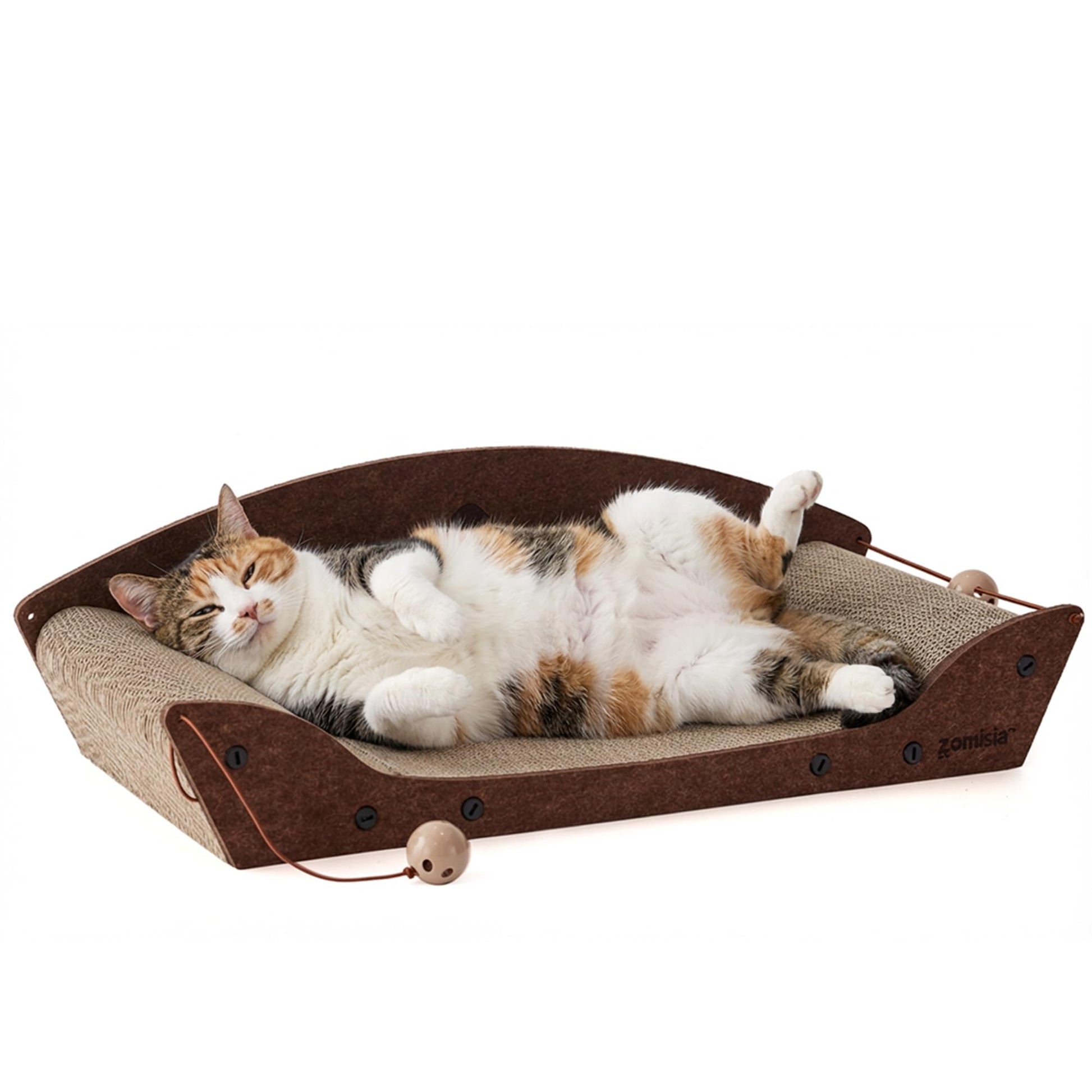 ZOMISIA 26'' Cardboard Cat Scratcher Bed Large Scratcher Couch Board