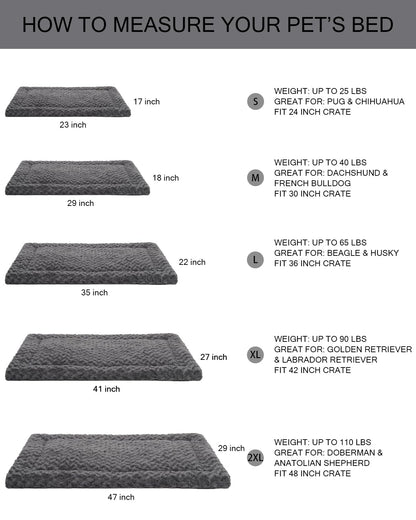 Washable Dog Bed Mat Dog Crate Pad Soft Fluffy Pet Kennel Beds