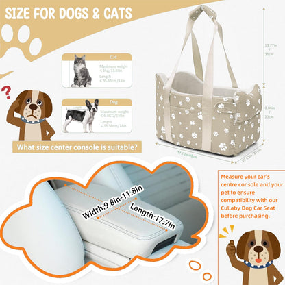 Cullaby Dog Car Seat for Small Dogs (Under Center Console Pet Carrier